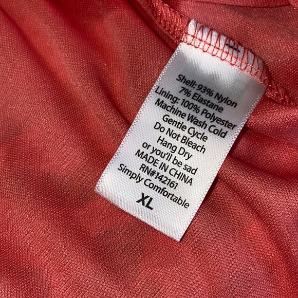 LulaRoe XL Lucy Coral Skirt With Teal Waistband NWT - Picture 4 of 5